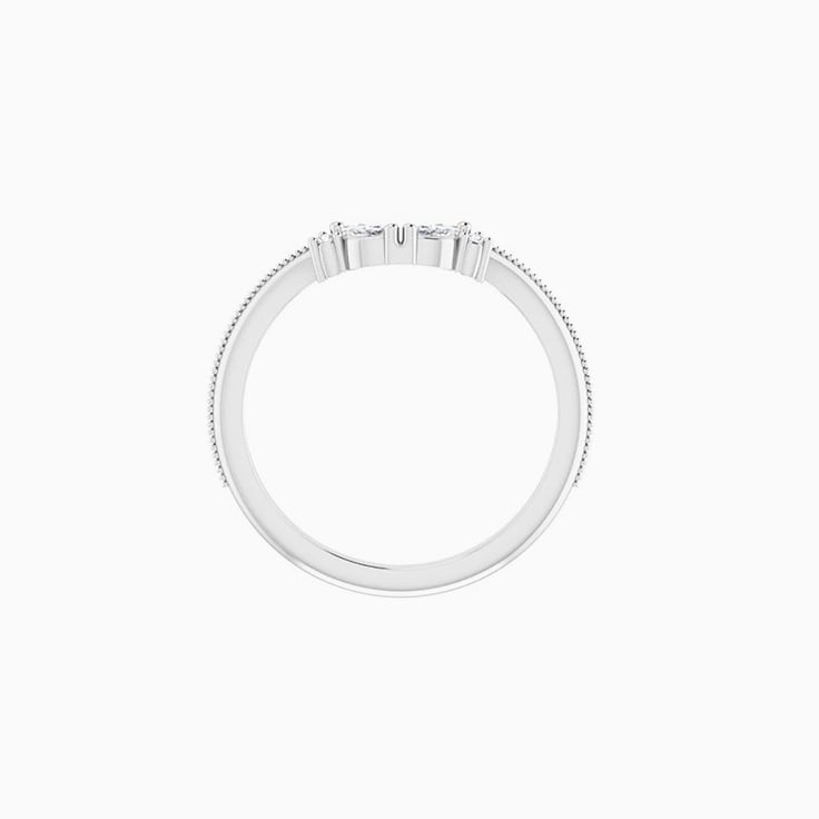 Marquise curved wedding band