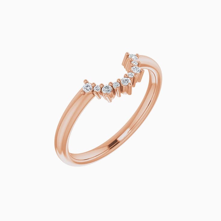 contour diamond wedding ring