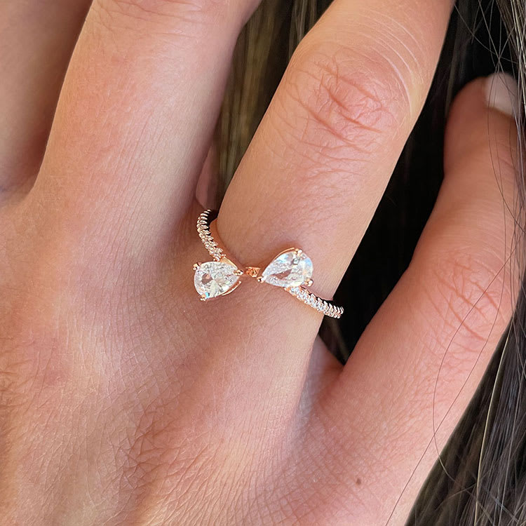 Double pear diamond ring