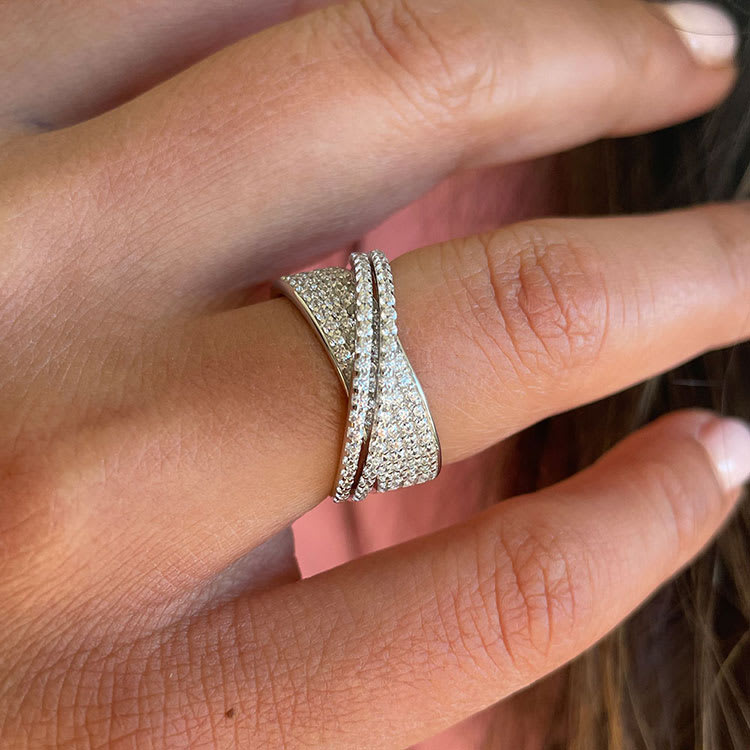 Diamond pave set dress ring