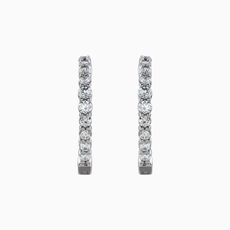 gold diamond hoop earrings