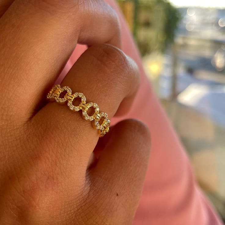 Lab Diamond link ring