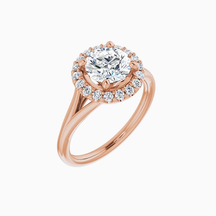 Round classic halo diamond engagement ring