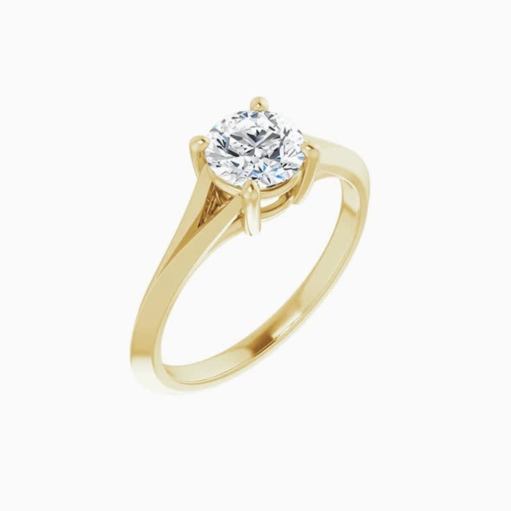 1 carat round diamond knife edge solitaire