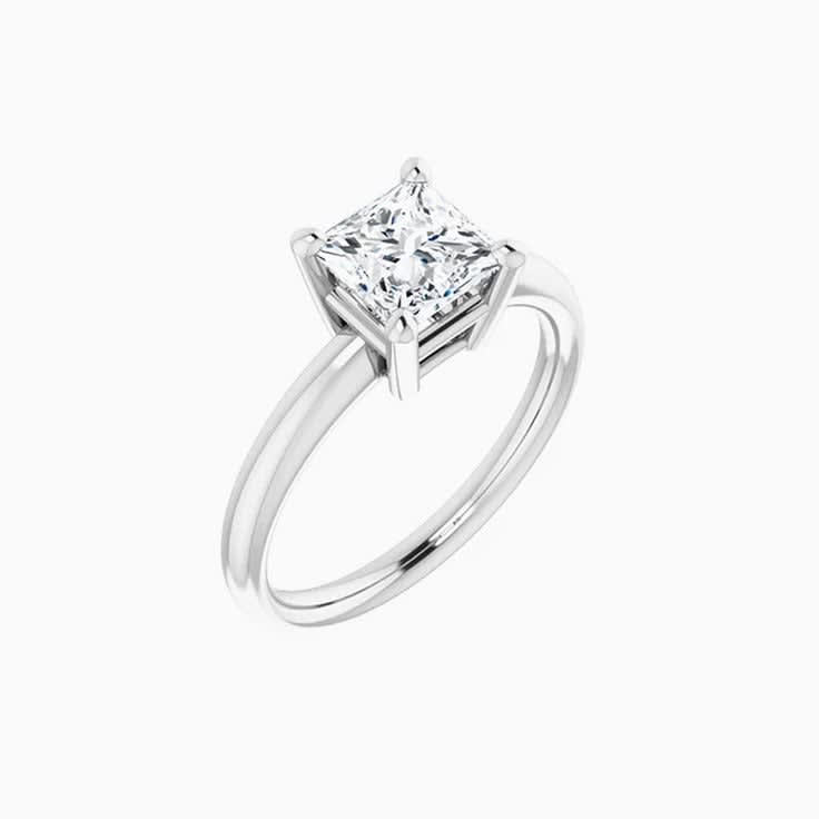 1 carat princess cut solitaire ring