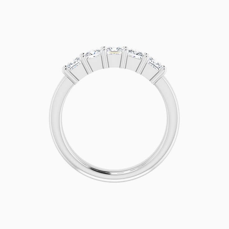 Five stone princess cut diamond ring