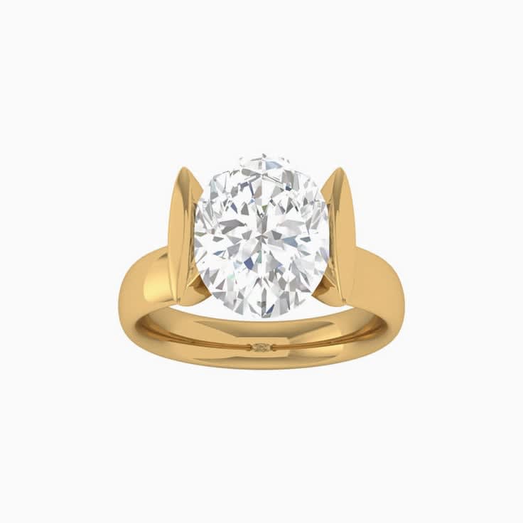 Solid Gold and Oval Ring