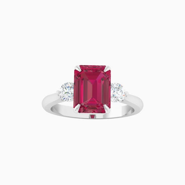 Ruby Trilogy Engagement Ring