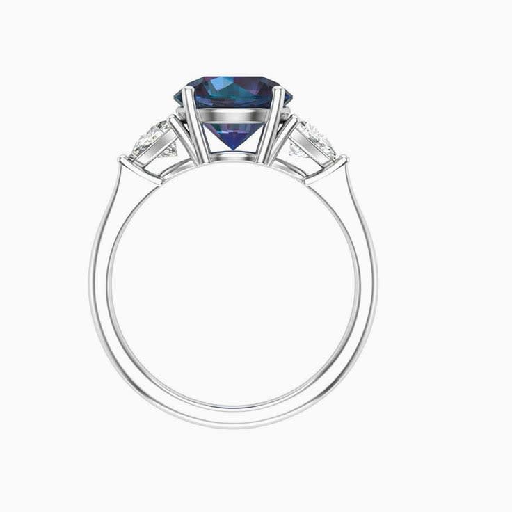 Alexandrite Trilogy Engagement Ring
