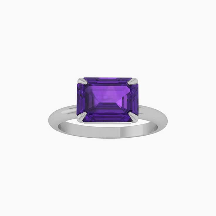 Womens Bezel Set Amethyst Ring