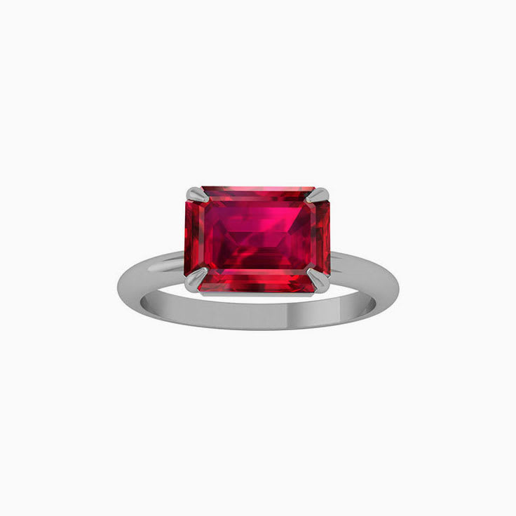Lab Ruby And Gold Ring