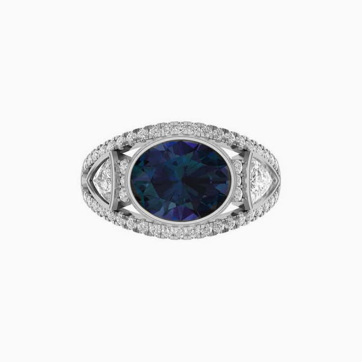 Oval Alexandrite In Bezel Setting