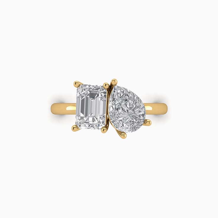 Two Stone Lab Diamond Engagement Ring