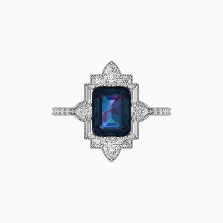 Antique Alexandrite Engagement Ring