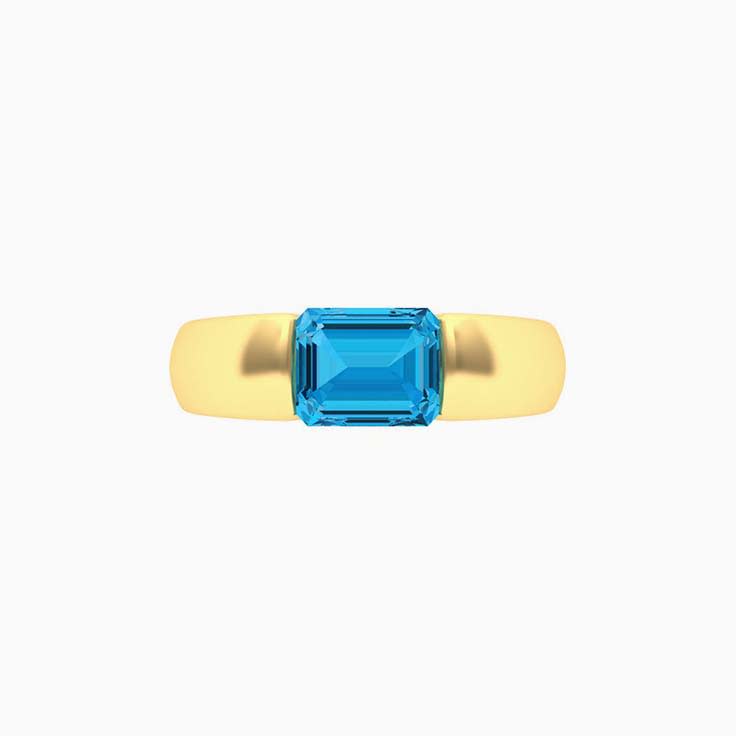 Blue Topaz And Gold Ring