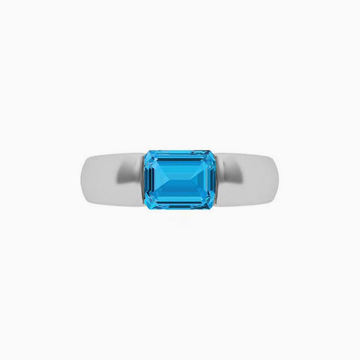 Blue Topaz And Gold Ring