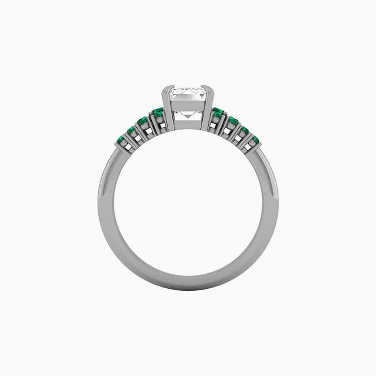 2ct Lab Emerald Diamond With Green Emerald