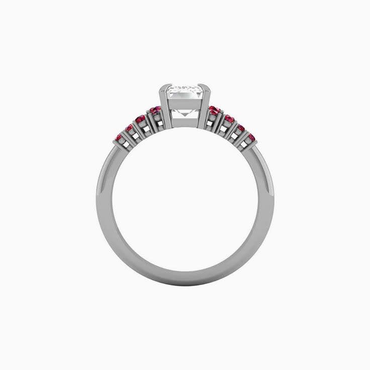 2ct Lab Emerald Diamond With Ruby