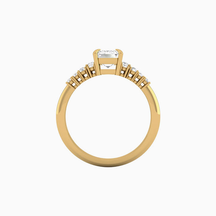 2ct Natural Emerald Diamond Engagement Ring