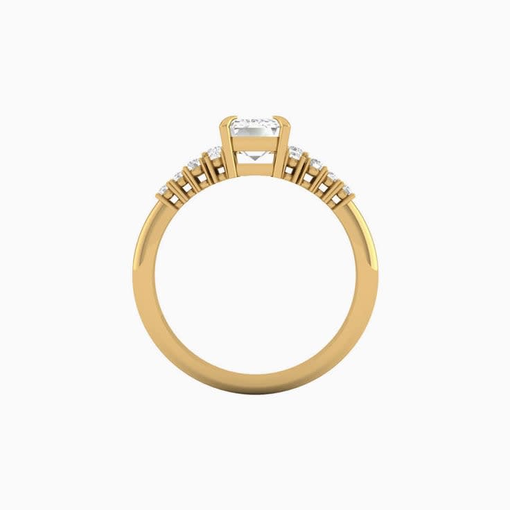 2ct Natural Emerald Diamond Engagement Ring