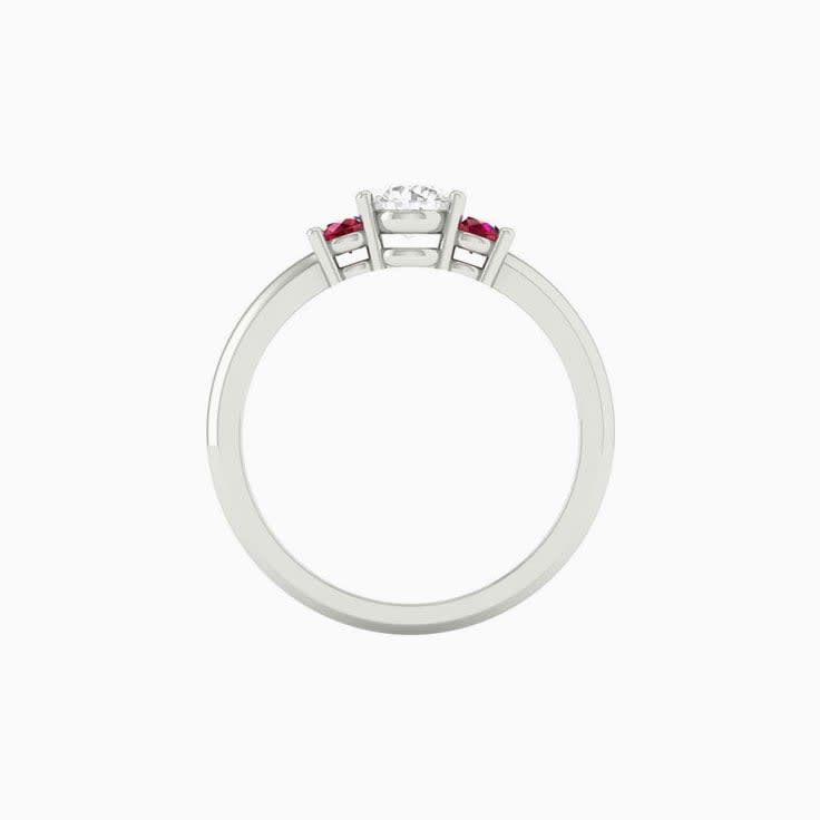 White diamond with ruby trilogy