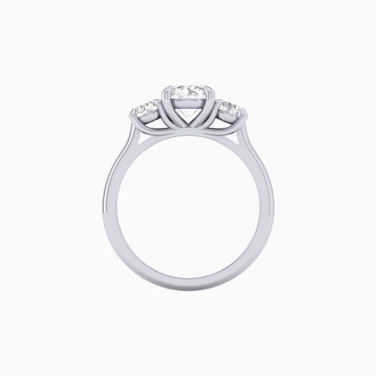 Three stone round diamond rings