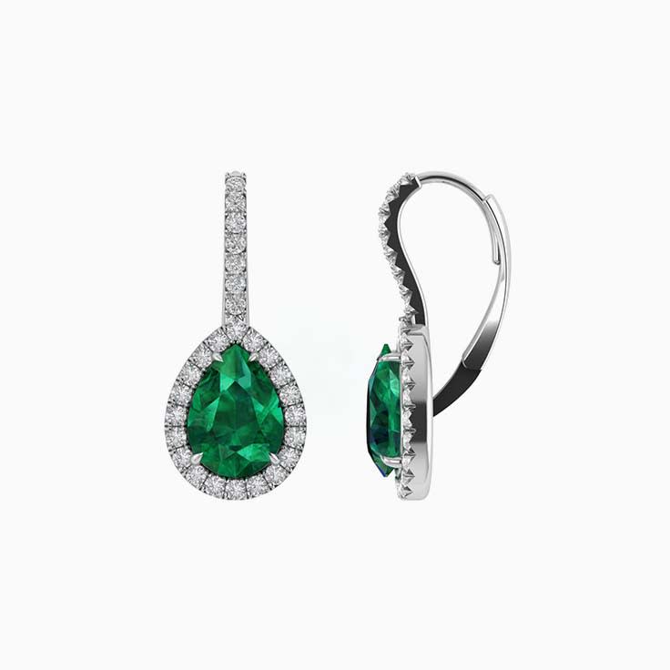 Green emerald drop earrings