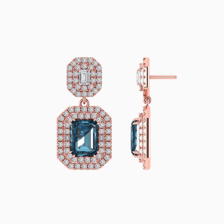 Teal Sapphire drop earrings