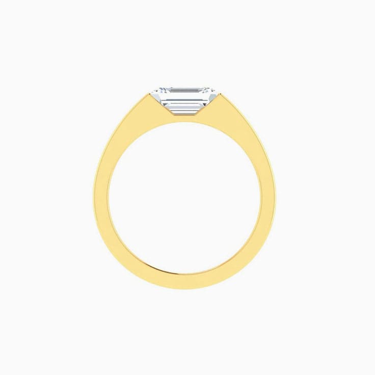 Lab emerald diamond and gold ring