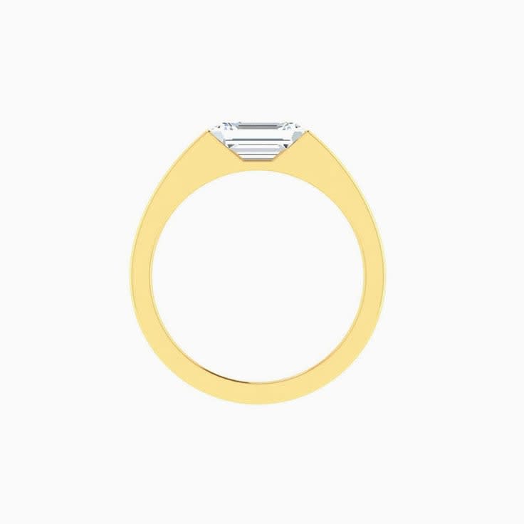 Lab emerald diamond and gold ring