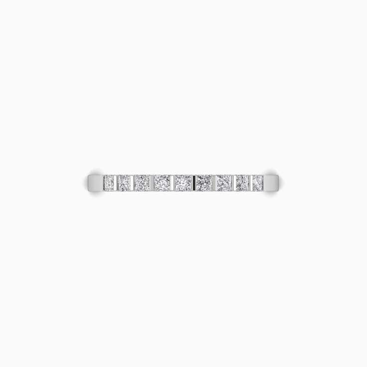 Princess cut partial bezel set