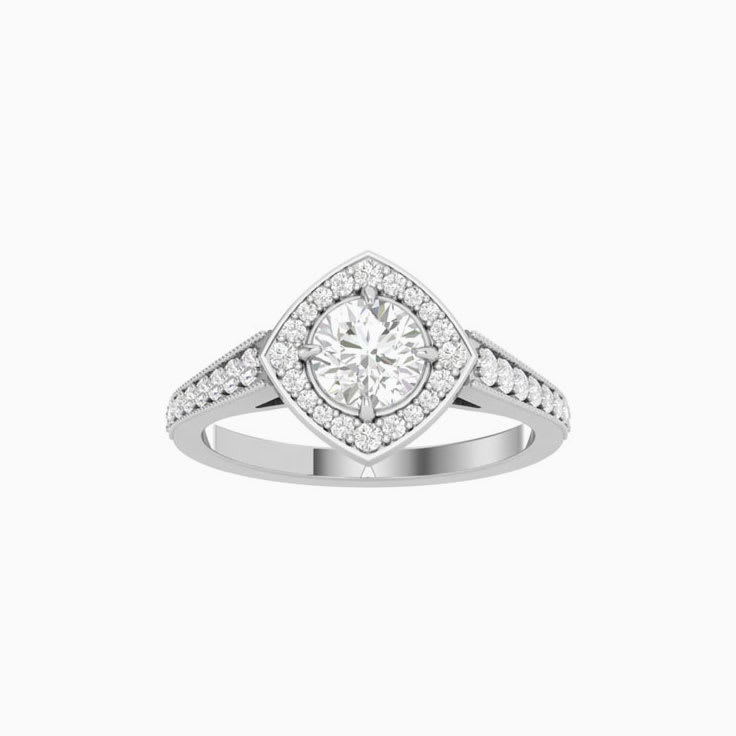 Halo Antique Engagement Ring