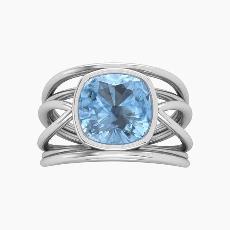 Aquamarine on a Gold Band