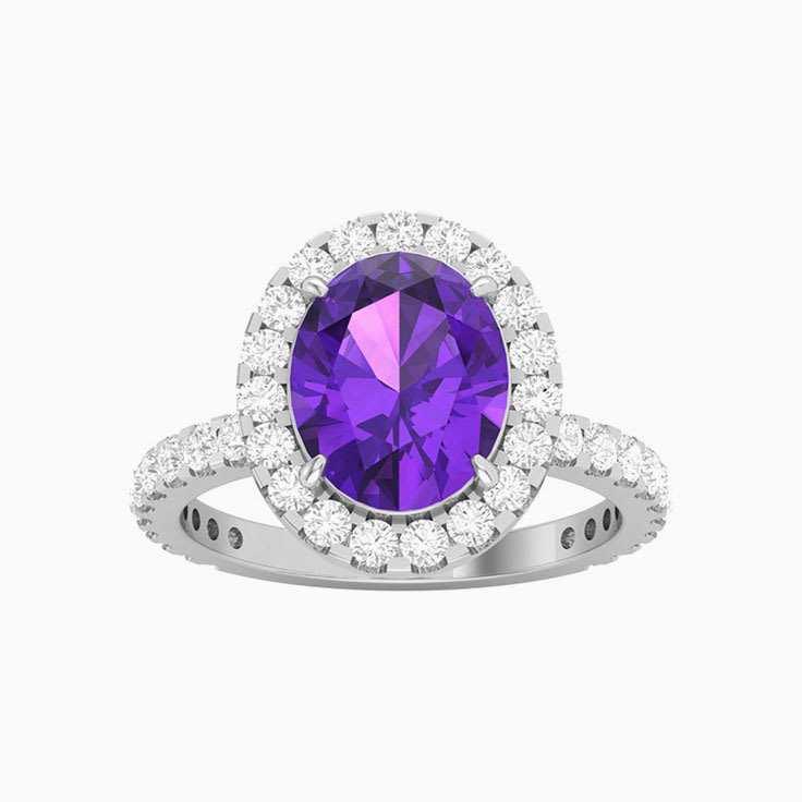 Amethyst with a Diamond Halo