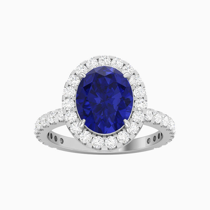 Tanzanite with a Diamond Halo