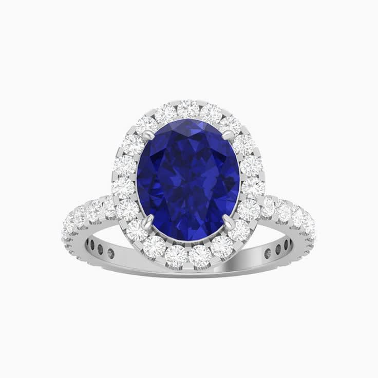 Tanzanite with a Diamond Halo