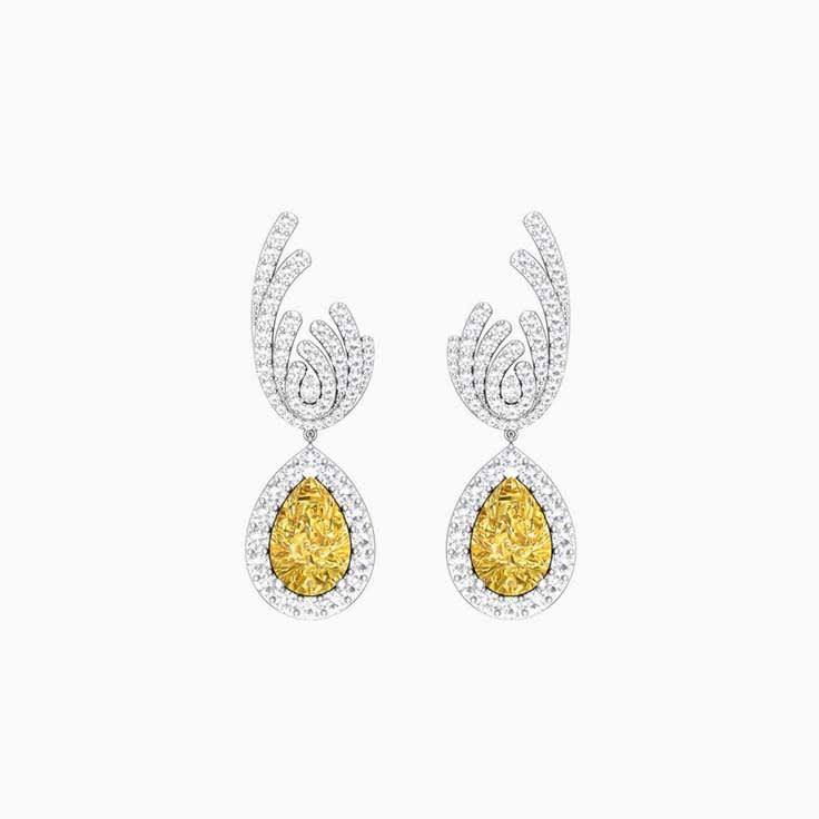 Lab Yellow diamond earrings