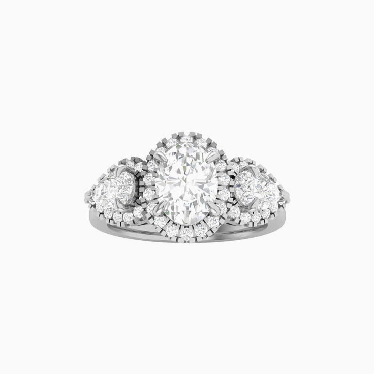Oval and Pear Trilogy Ring