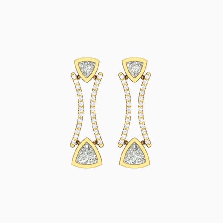 Curved drop Lab diamond earrings