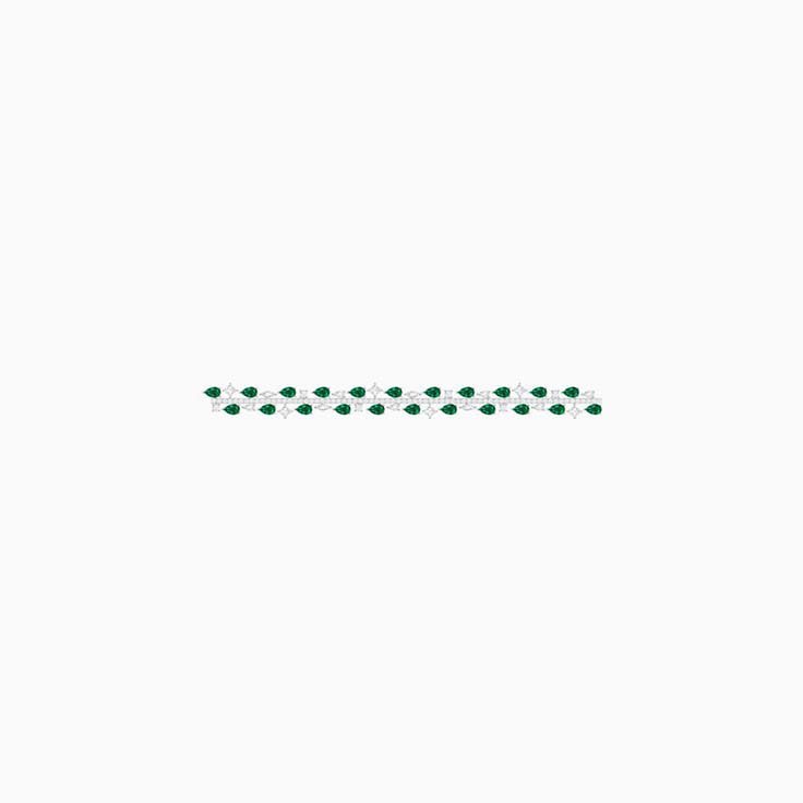 Aristocratic Lab green emerald and diamond bracelet