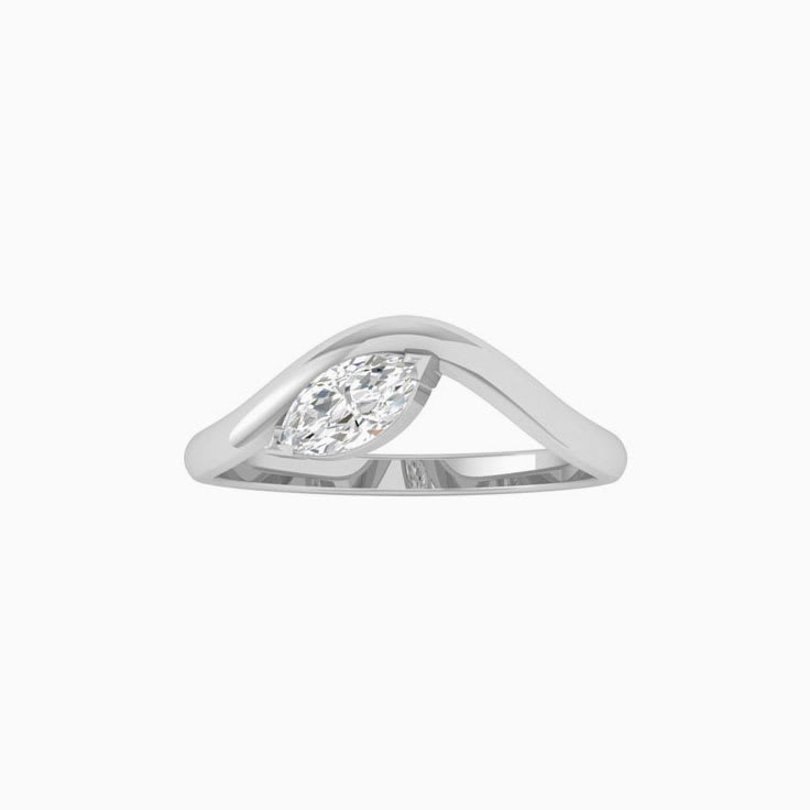 Solitaire Marquise Wave Ring