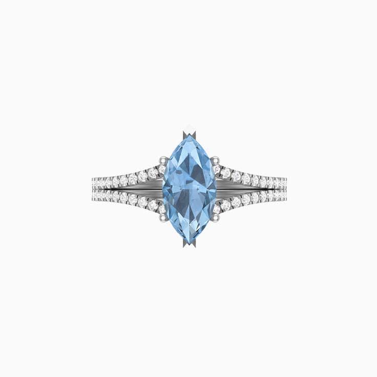 Marquise Aquamarine diamond ring