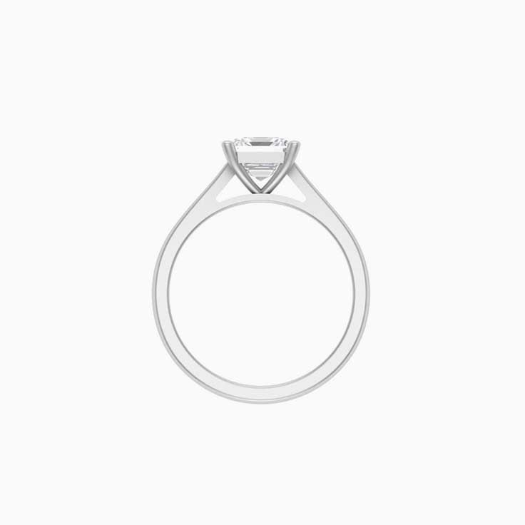 1ct Asscher mossanite engagement ring