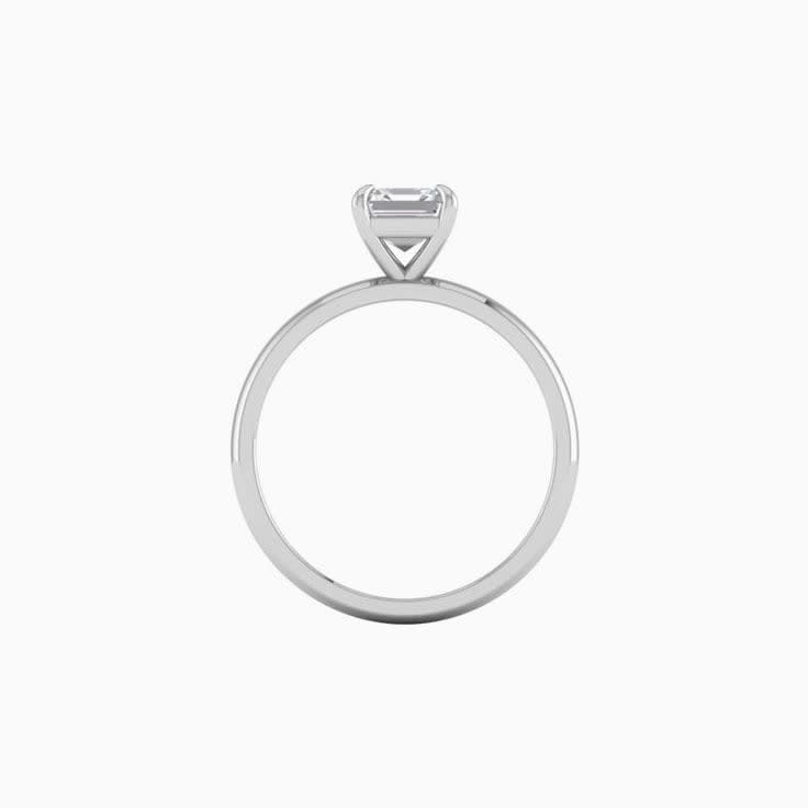 1ct Asscher Cut Mossanite Engagement Ring