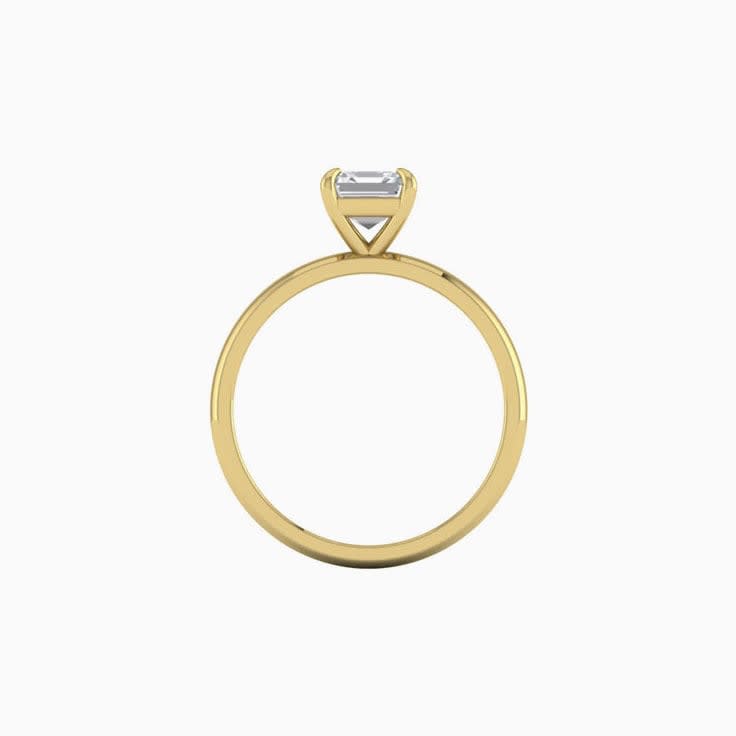 1ct Asscher Cut Mossanite Engagement Ring