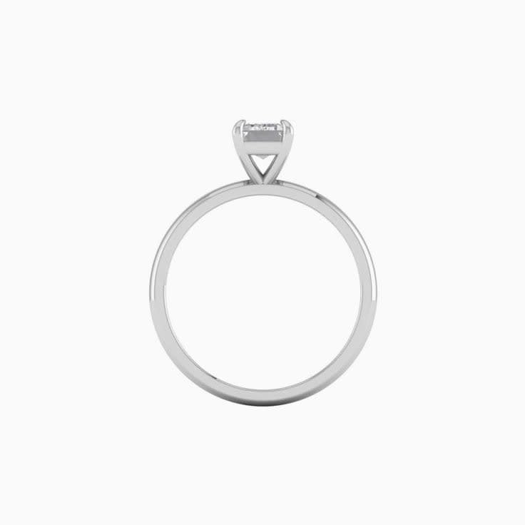 1ct Emerald Cut Mossanite Engagement Ring