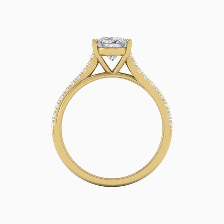 Oval Mossanite Engagement Ring on a Twisted Band
