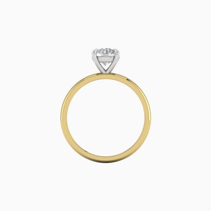 Two Tone 1ct Round Cut Mossanite Engagement Ring