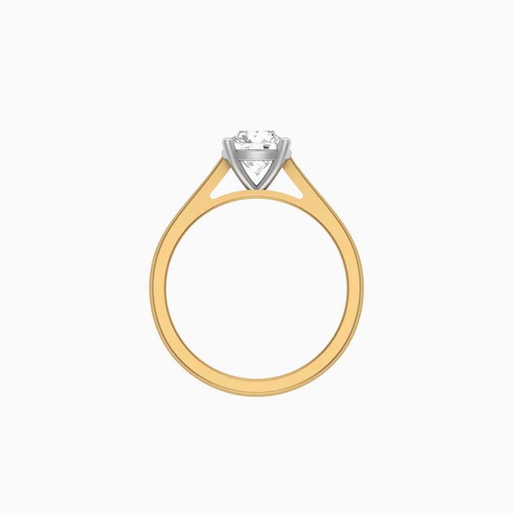 two tone round mossanite engagement ring