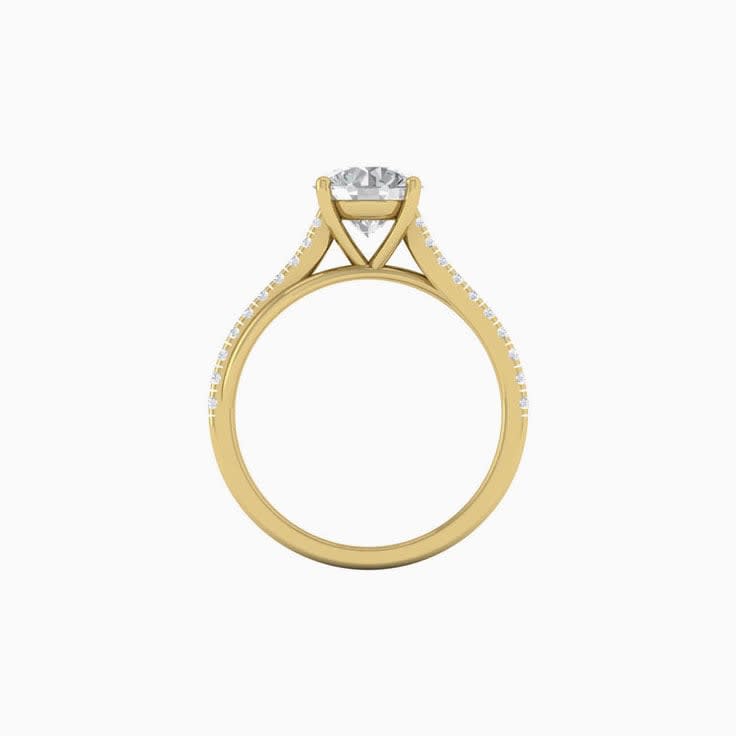 Round Mossanite Engagement Ring On A Twisted Band